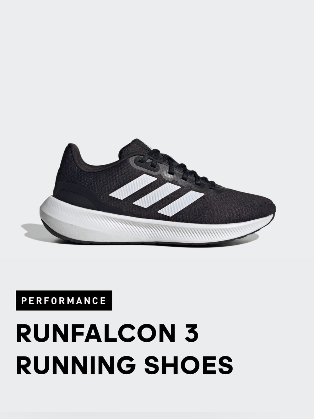 Adidas Runfalcon 3 Running Shoes - Black/White -women size 6.5